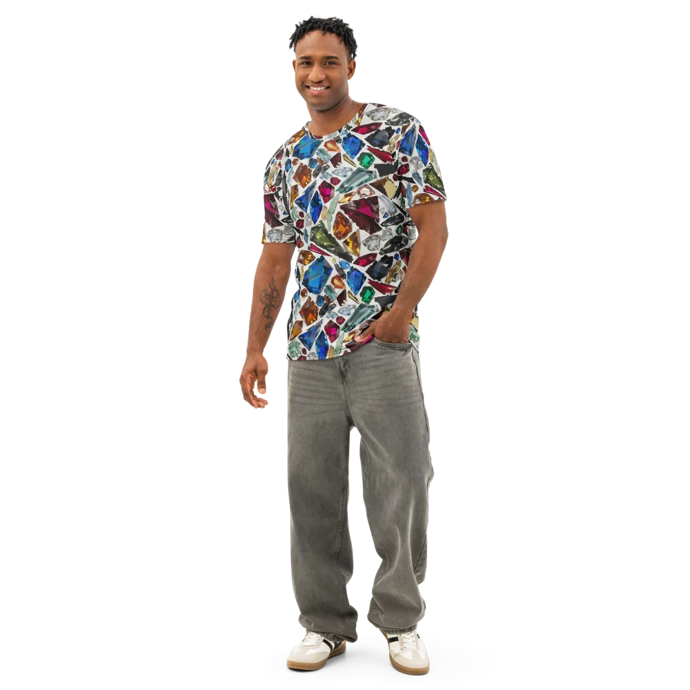 Gemstone Scatter on Men's Cotton Crew Neck T-Shirt — Front
