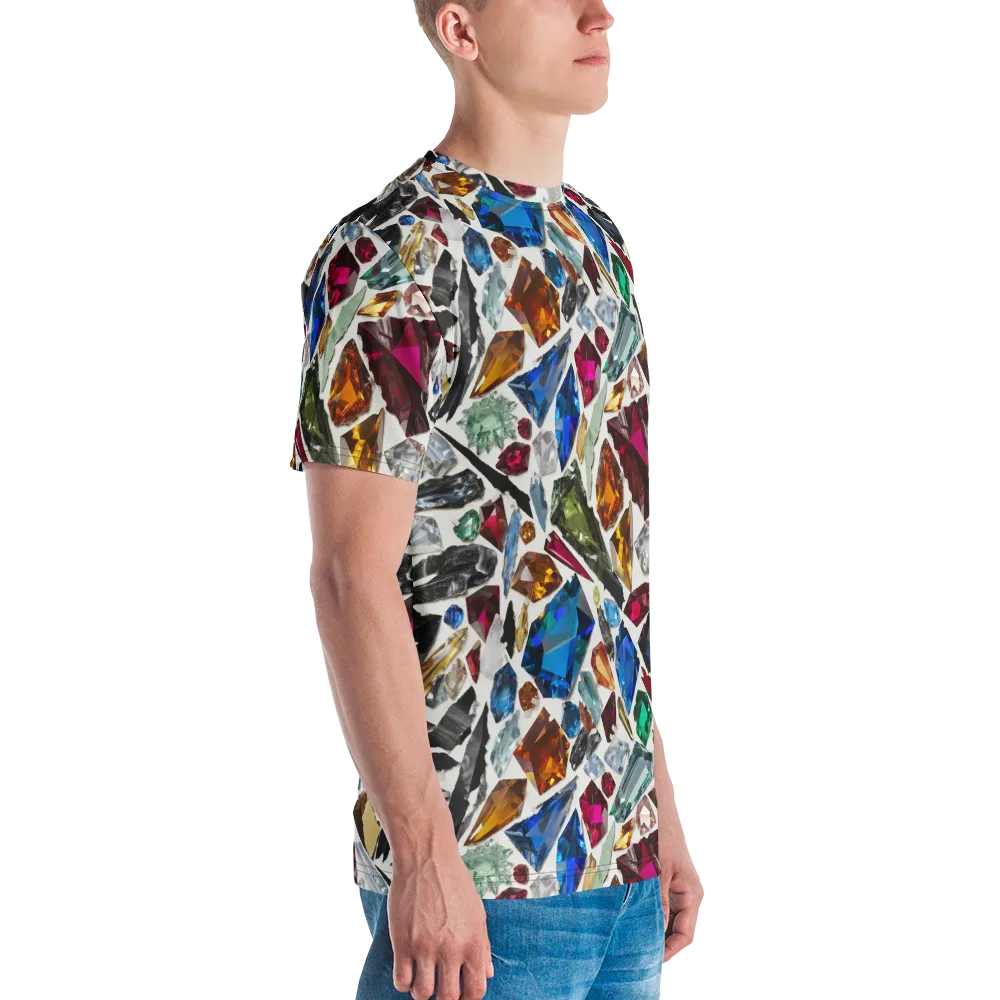 Gemstone Scatter on Men's Crew Neck T-Shirt — Right