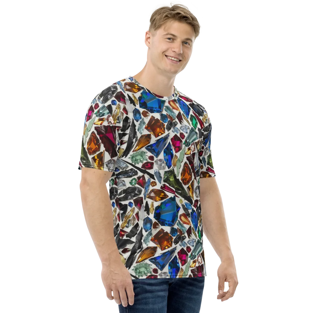 Gemstone Scatter on Men's Crew Neck T-Shirt — Right