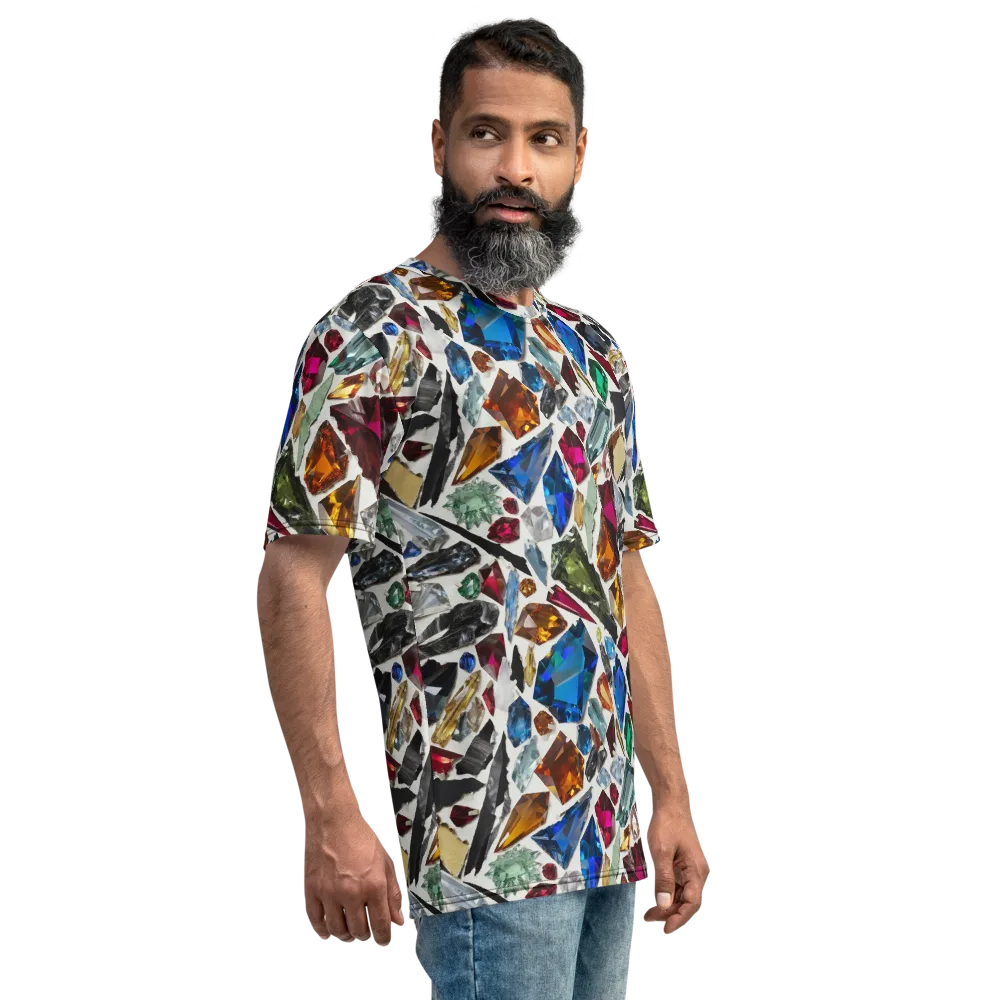 Gemstone Scatter on Men's Crew Neck T-Shirt — Right