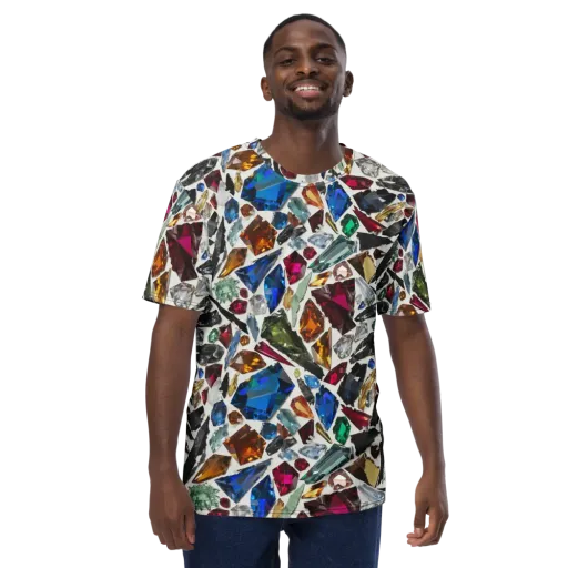 Gemstone Scatter on a Men's Crew Neck T-Shirt