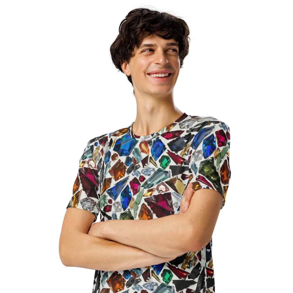 Gemstone Scatter on Men's Crew Neck T-Shirt — Left Front