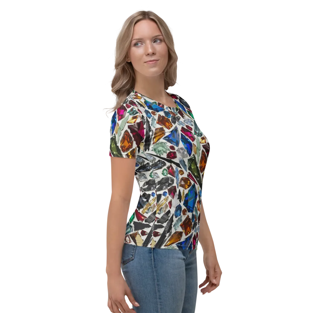 Gemstone Scatter on Women's Crew Neck T-Shirt — Right