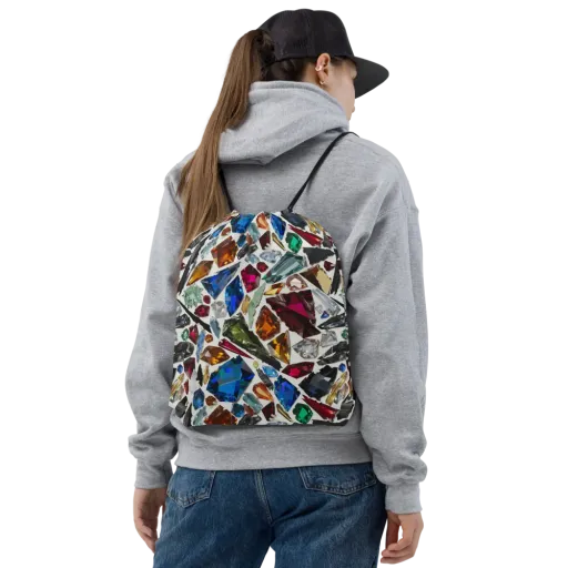 Gemstone Scatter on a Drawstring Bag