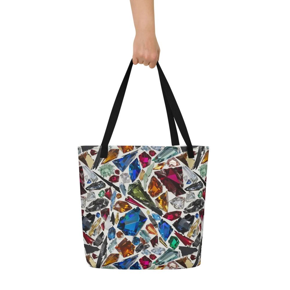Gemstone Scatter on Large Tote Bag W/ Pocket — Front