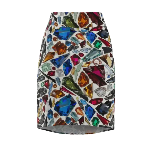 Gemstone Scatter on a Pencil Skirt