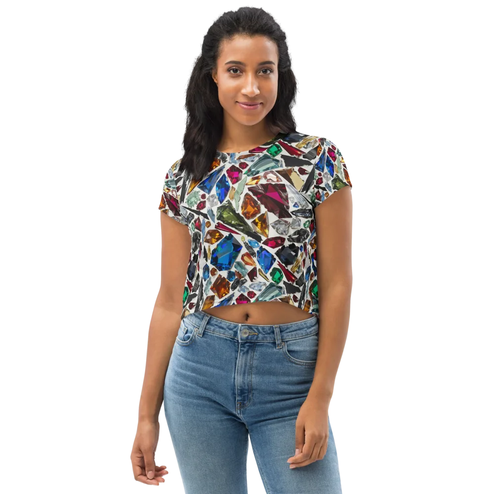 Gemstone Scatter on Crop Tee — Front