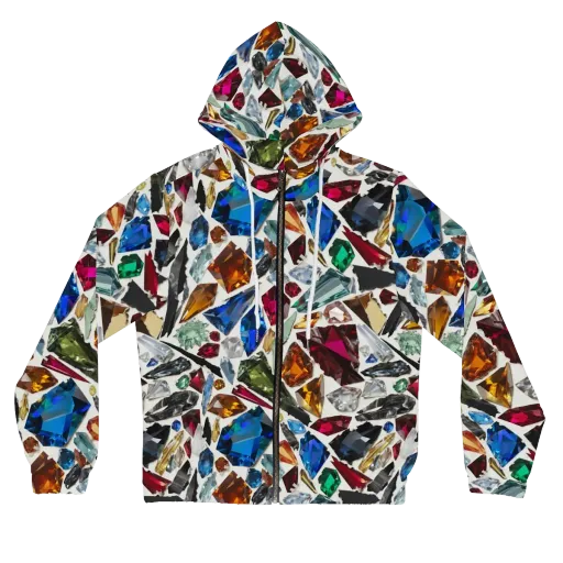 Gemstone Scatter on a Women's Full-Zip Hoodie