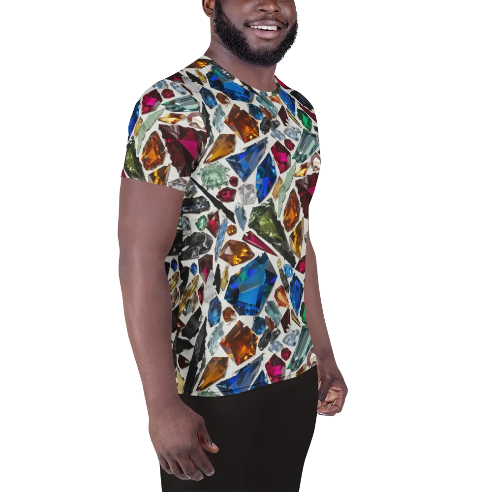 Gemstone Scatter on Men's Athletic T-Shirt — Right