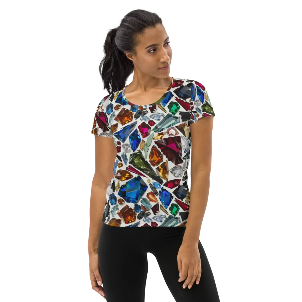 Gemstone Scatter on Women's Athletic T-Shirt — Front