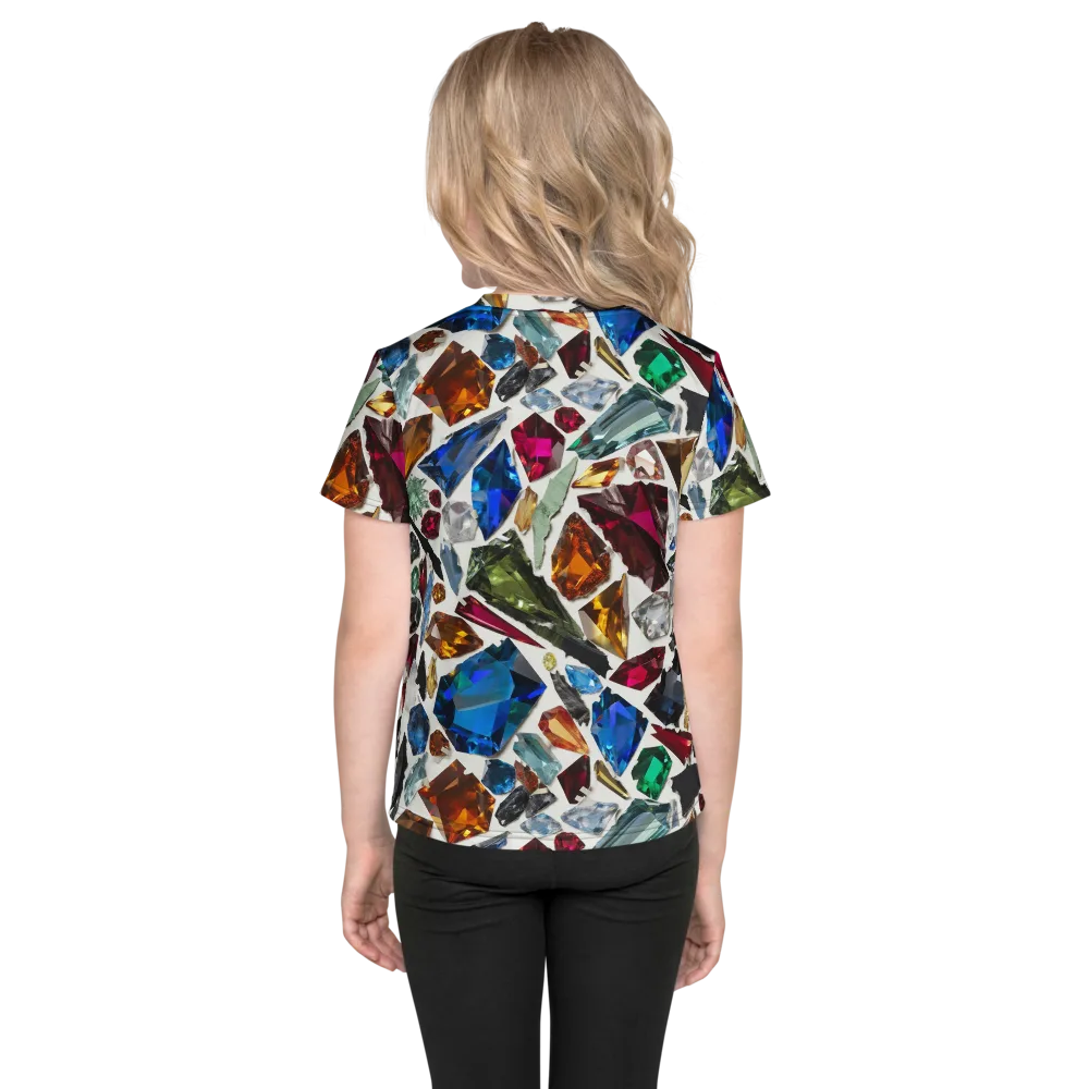 Gemstone Scatter on Kids Crew Neck T-Shirt — Back
