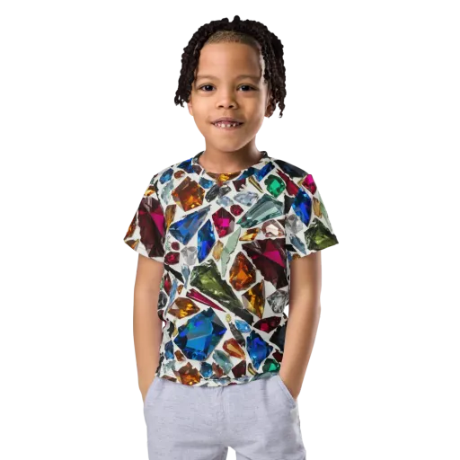 Gemstone Scatter on a Kids Crew Neck T-Shirt