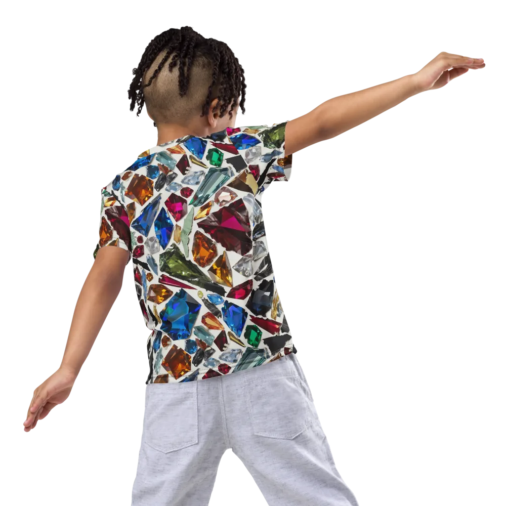 Gemstone Scatter on Kids Crew Neck T-Shirt — Back