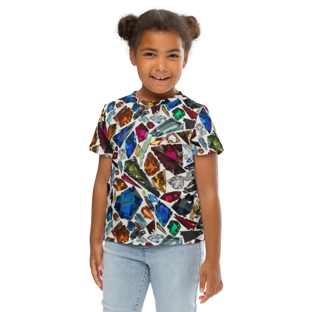 Gemstone Scatter on Kids Crew Neck T-Shirt — Front
