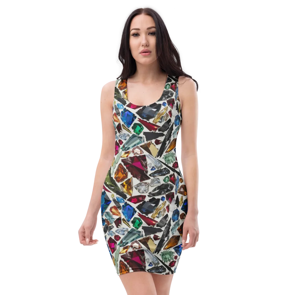 Gemstone Scatter on Bodycon Dress — Front