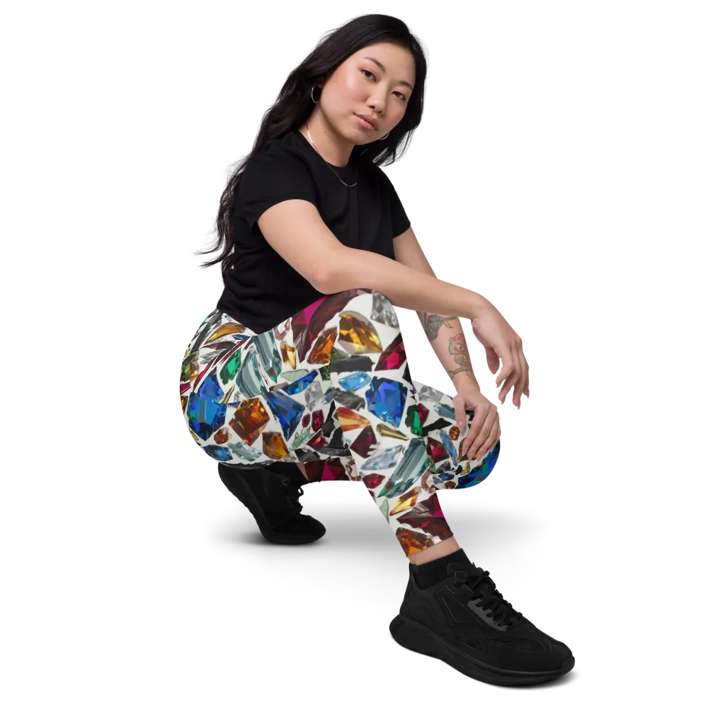 Gemstone Scatter on Leggings with Pockets — Right Front