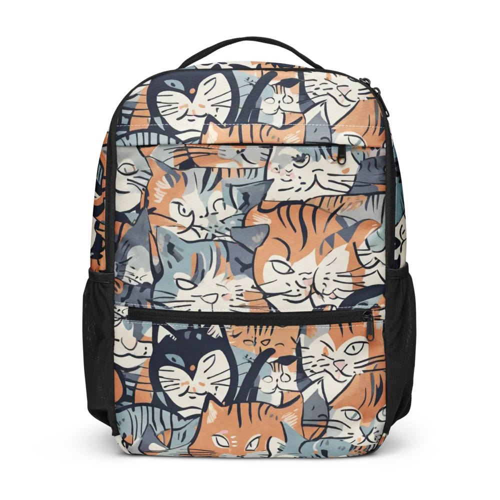 Feline Frenzy on Utility Backpack — Front
