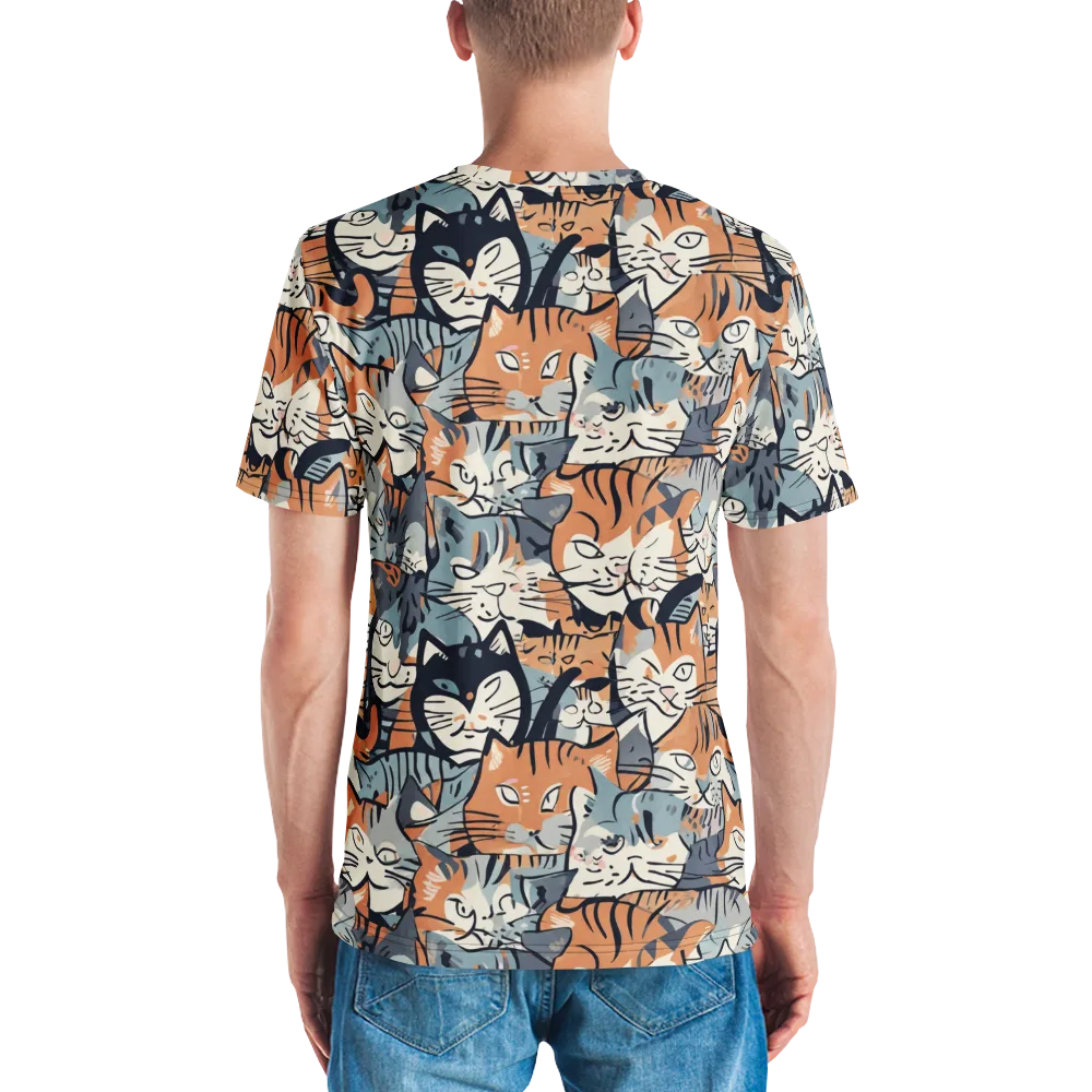 Feline Frenzy on Men's Crew Neck T-Shirt — Back
