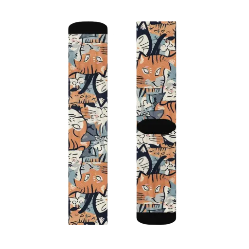 Feline Frenzy on a Socks