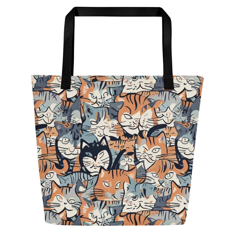 Feline Frenzy on Large Tote Bag W/ Pocket — Front