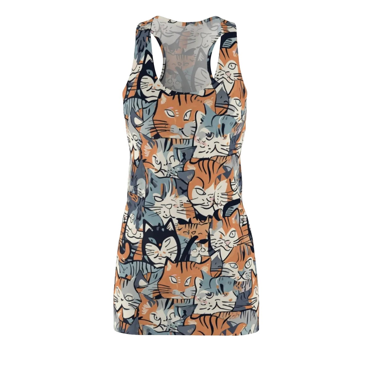 Feline Frenzy on Racerback Dress — Front