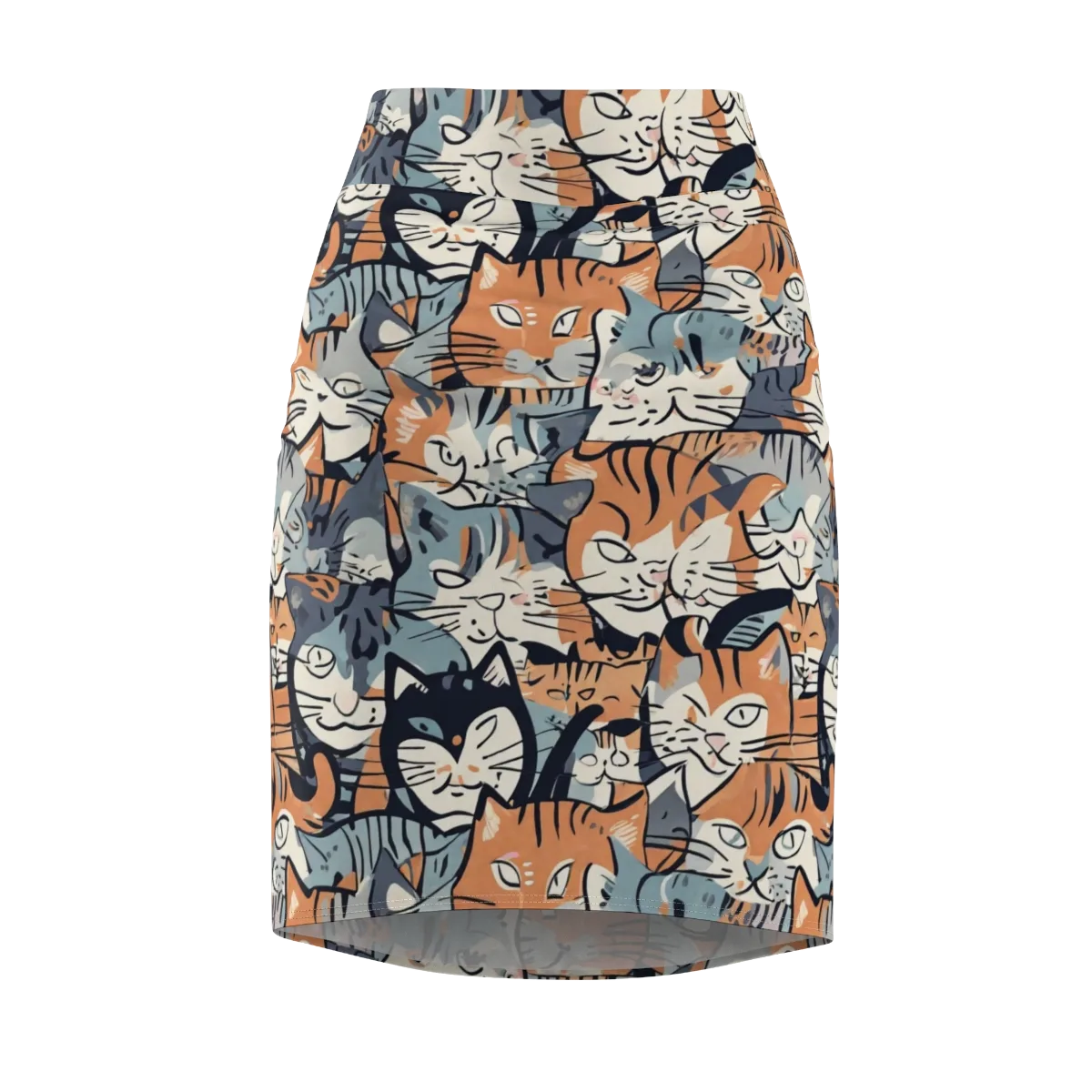 Feline Frenzy on Pencil Skirt — Front