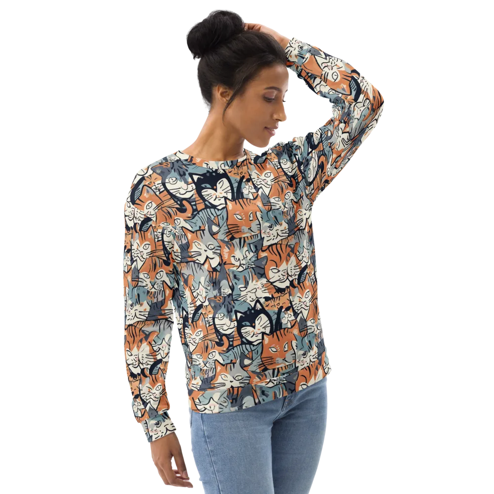 Feline Frenzy on Sweatshirt — Right Front