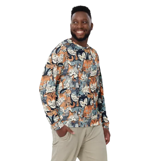 Feline Frenzy on a Sweatshirt