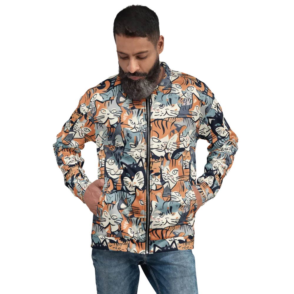 Feline Frenzy on Bomber Jacket — Front