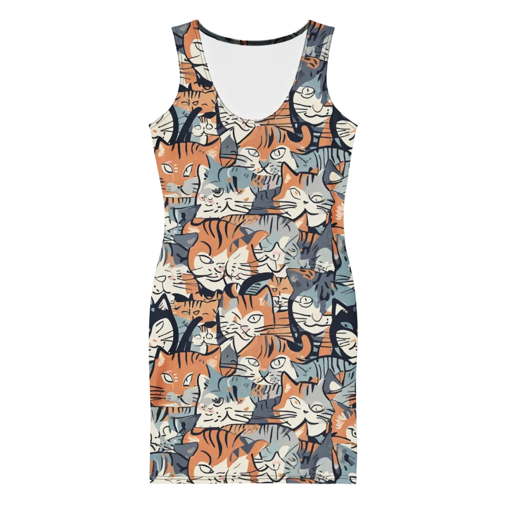 Feline Frenzy on Bodycon Dress — Front