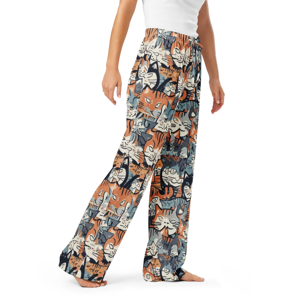 Feline Frenzy on Women's Pajama Pants — Right Front