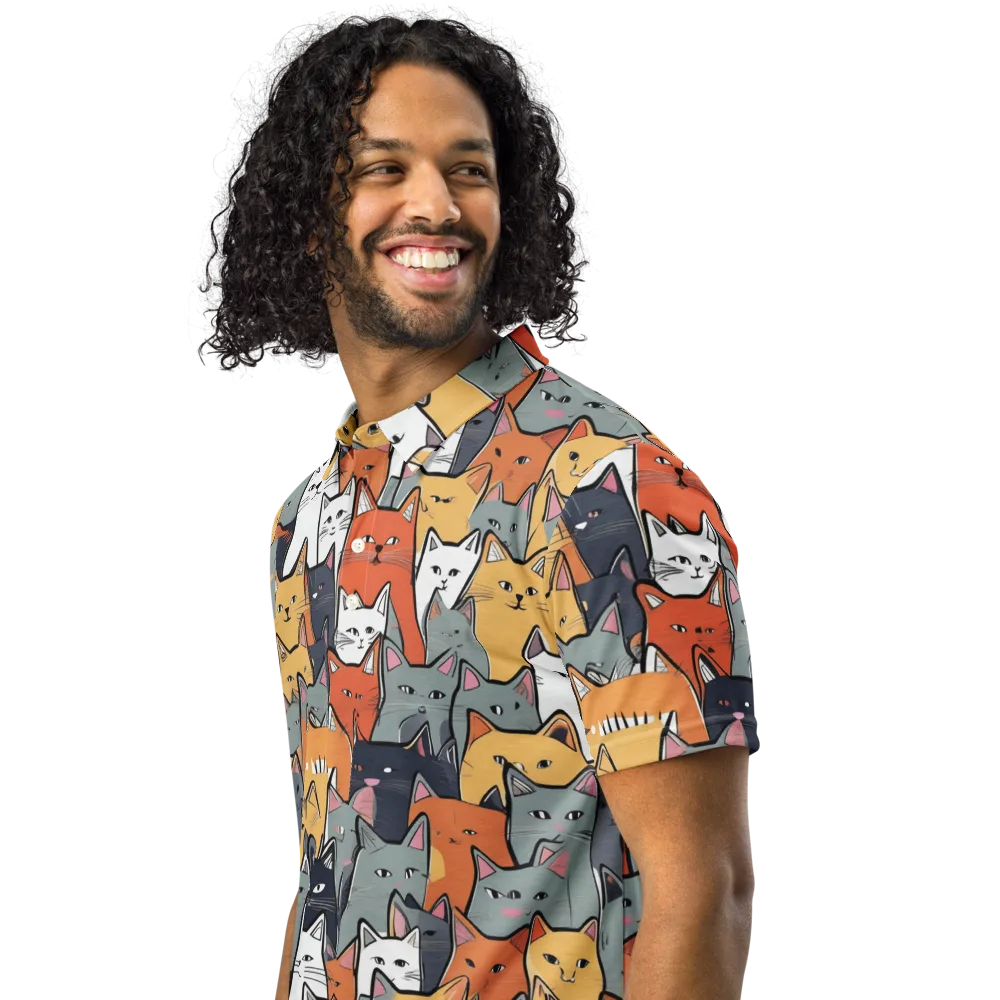 Catwalk Colony on Men's Slim Fit Polo Shirt — Left Front