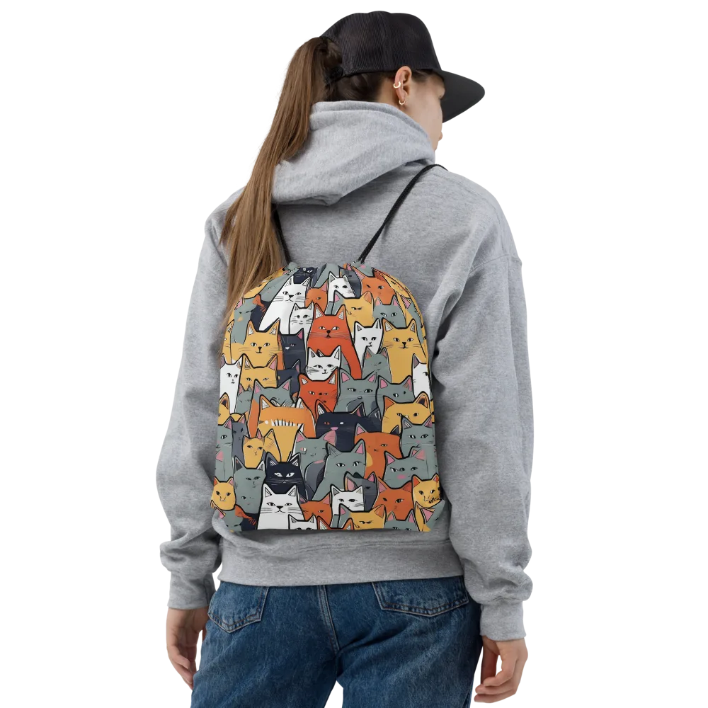 Catwalk Colony on Drawstring Bag — Front