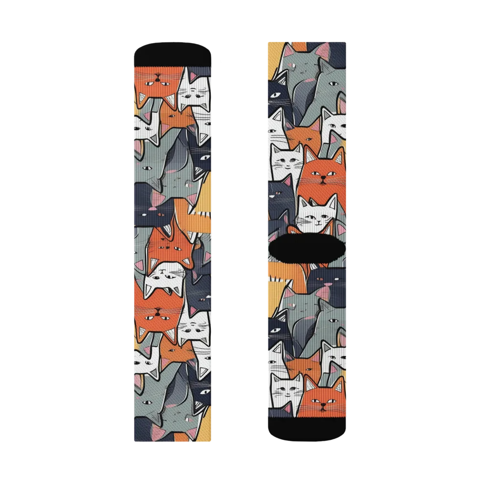 Catwalk Colony on Socks — Left Sock