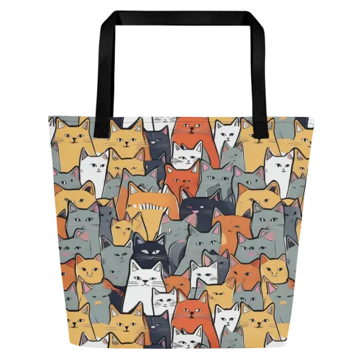 Catwalk Colony on a Large Tote Bag W/ Pocket