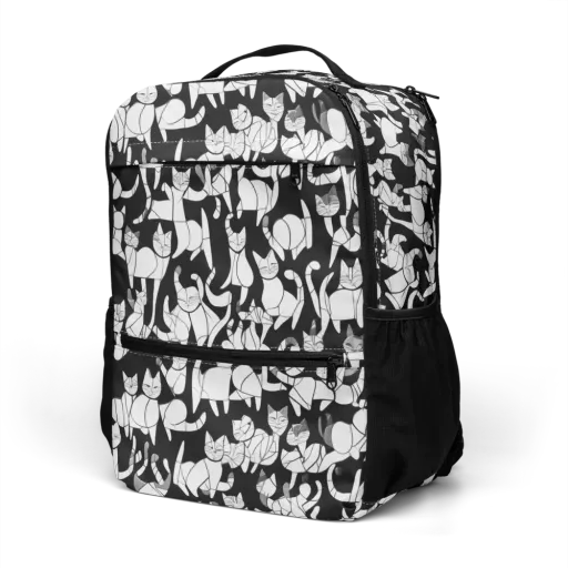 Nocturne Felines on a Utility Backpack