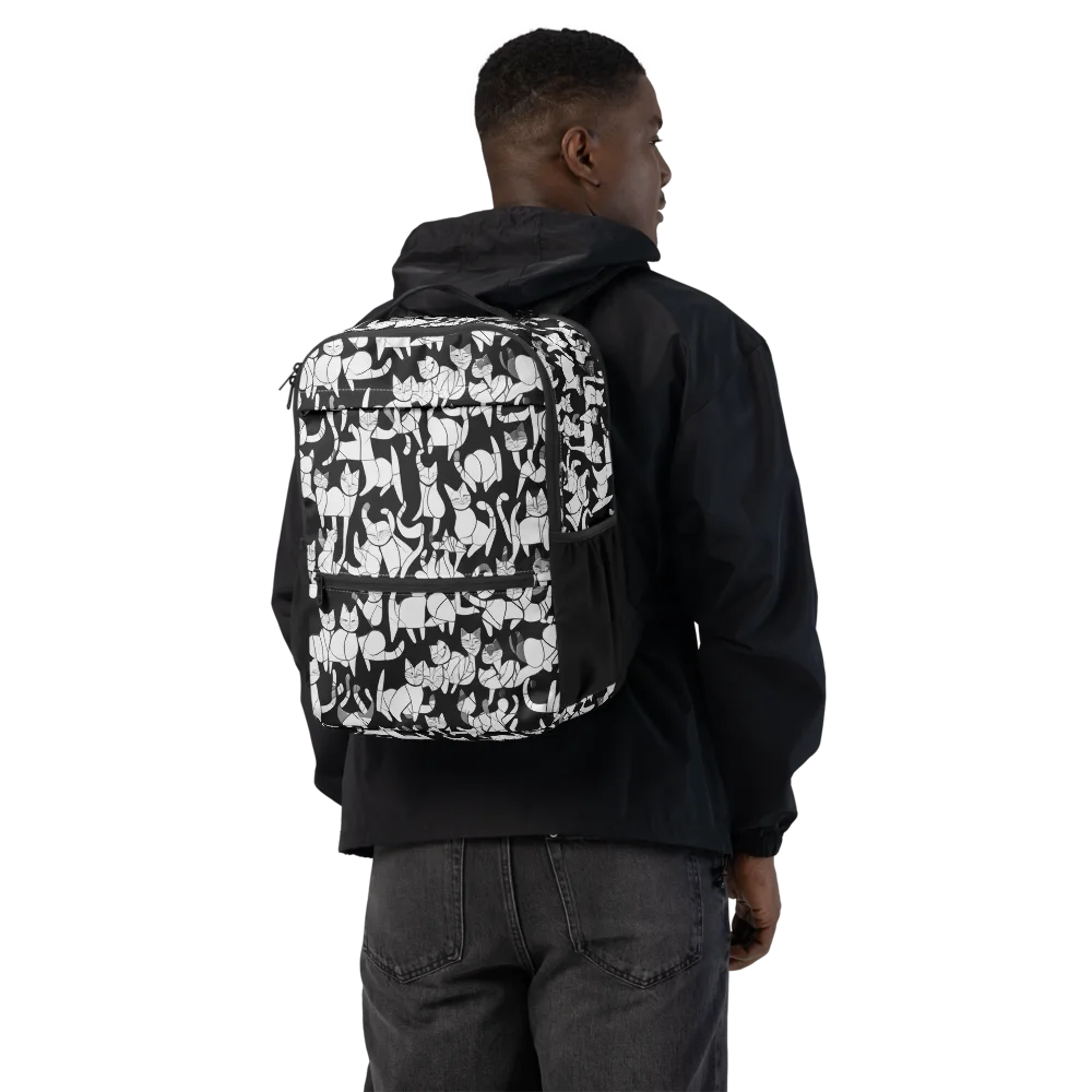 Nocturne Felines on Utility Backpack — Back