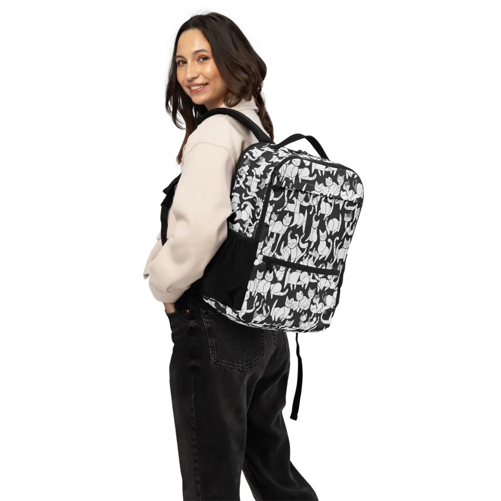 Nocturne Felines on Utility Backpack — Back