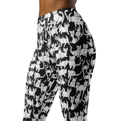 Nocturne Felines on a Yoga Leggings
