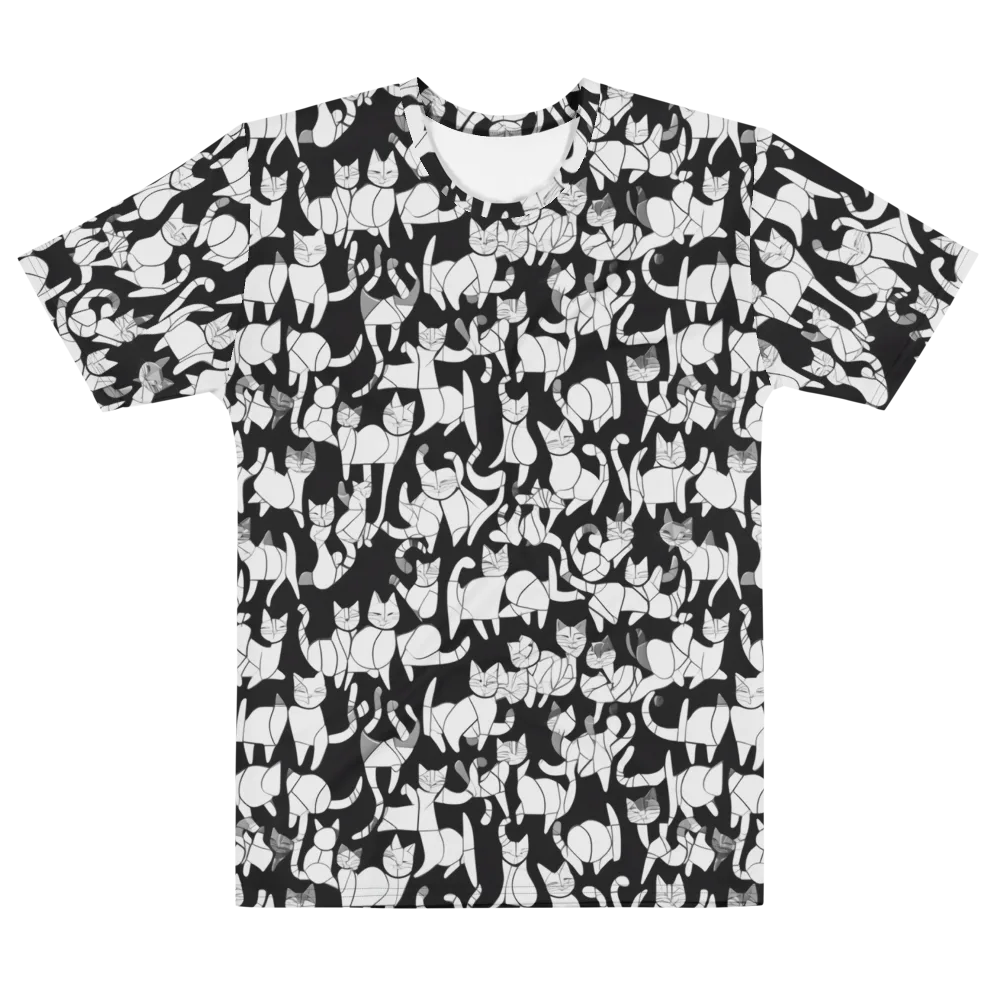 Nocturne Felines on Men's Cotton Crew Neck T-Shirt — Front