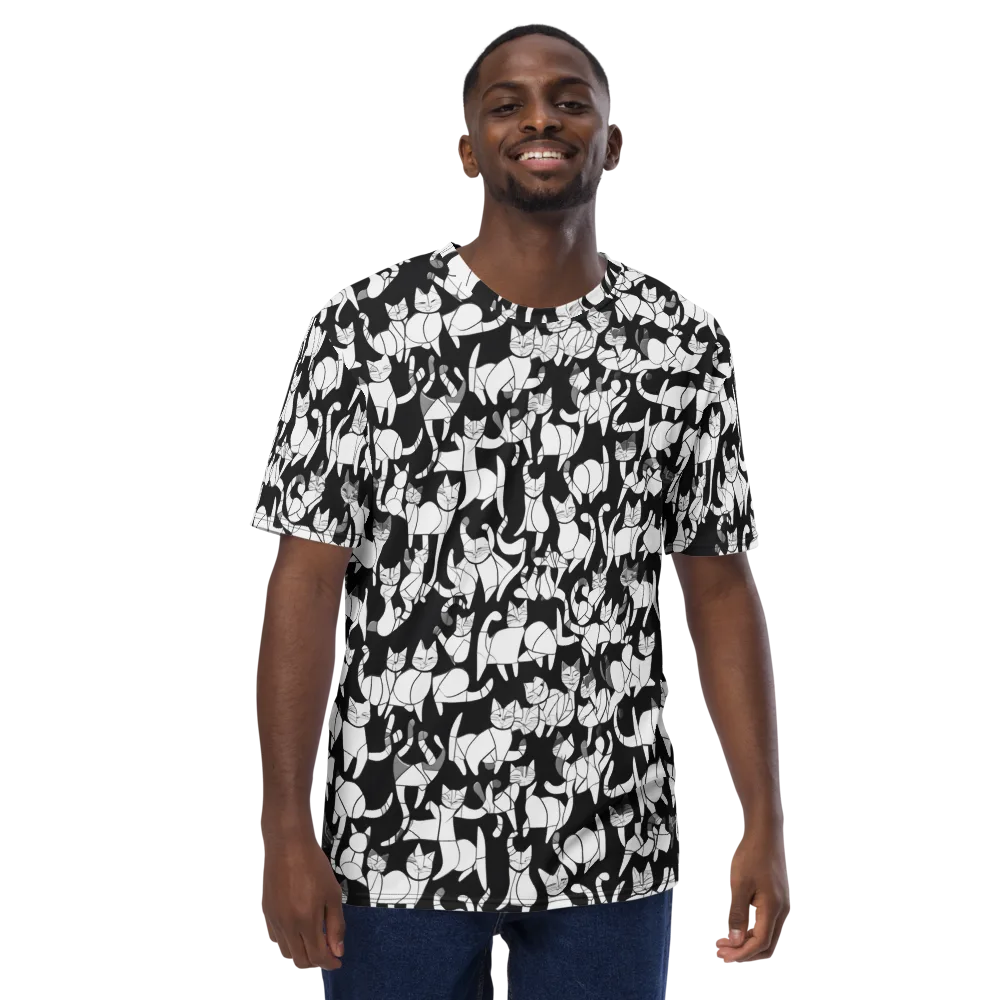 Nocturne Felines on Men's Crew Neck T-Shirt — Front