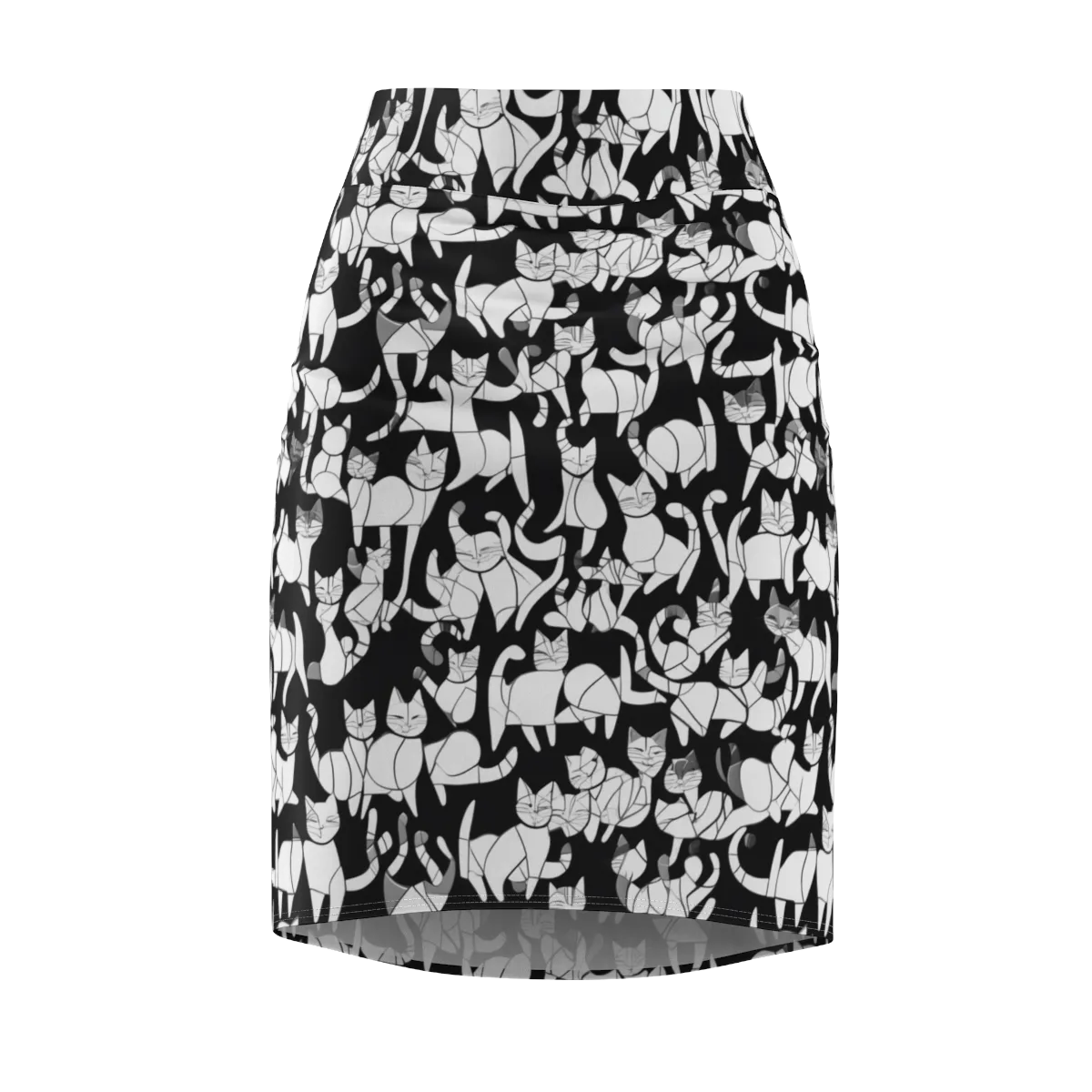 Nocturne Felines on Pencil Skirt — Front
