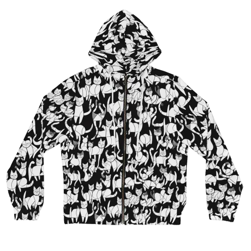 Nocturne Felines on a Women's Full-Zip Hoodie
