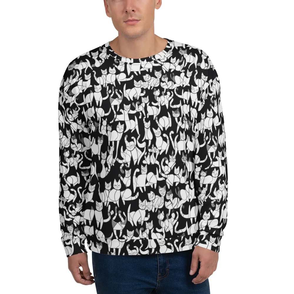 Nocturne Felines on Sweatshirt — Front