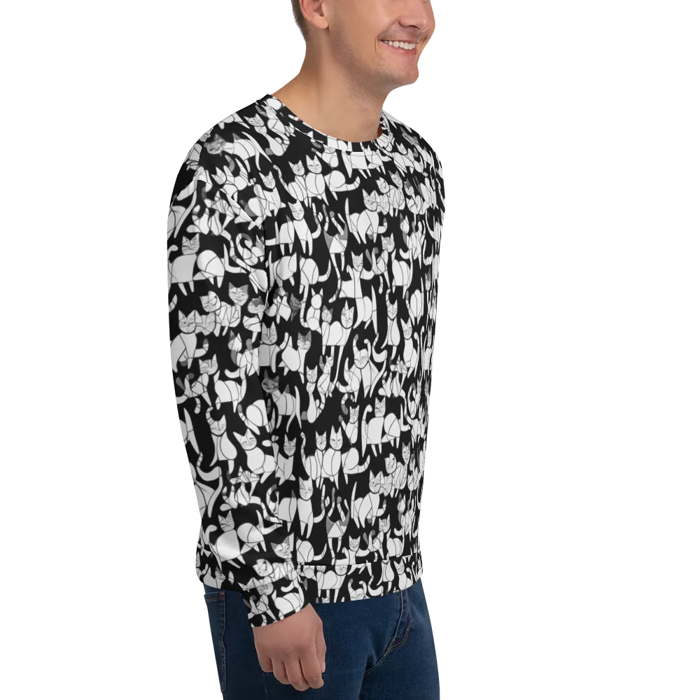 Nocturne Felines on Sweatshirt — Right Front