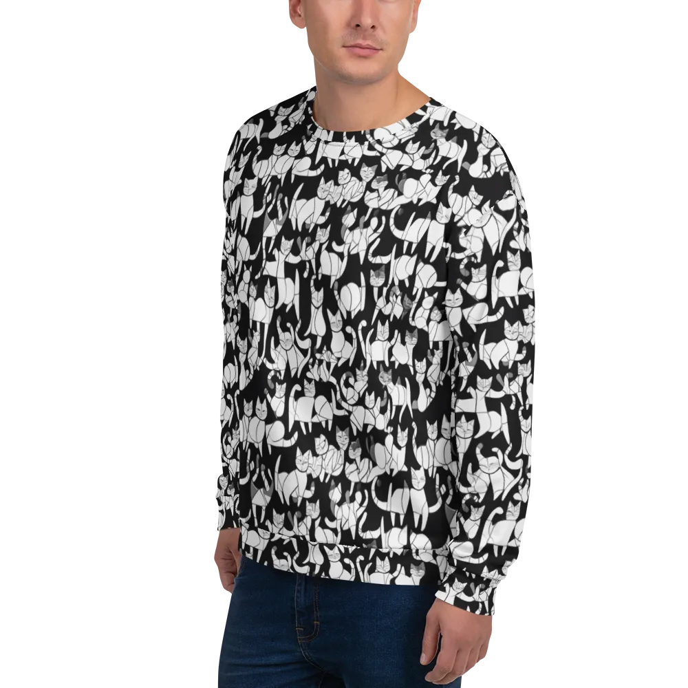 Nocturne Felines on Sweatshirt — Left Front