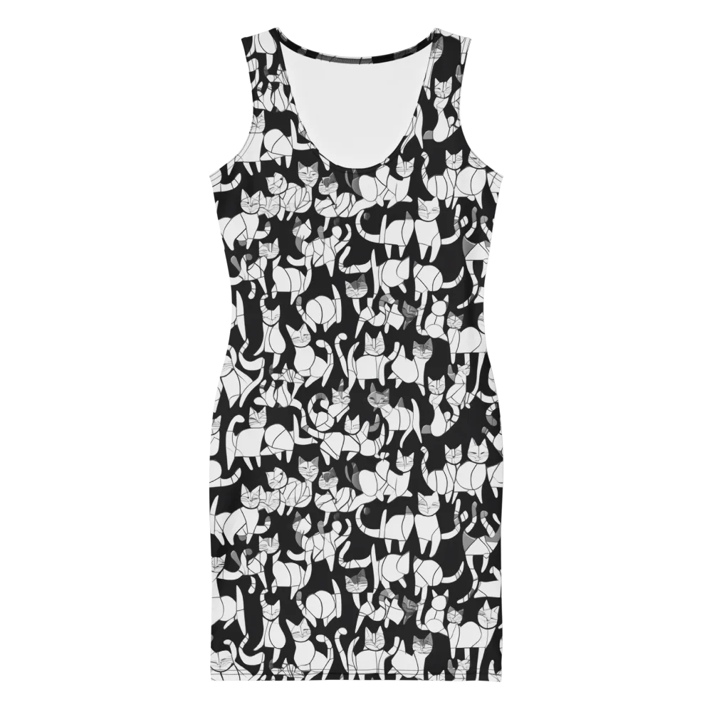 Nocturne Felines on Bodycon Dress — Front