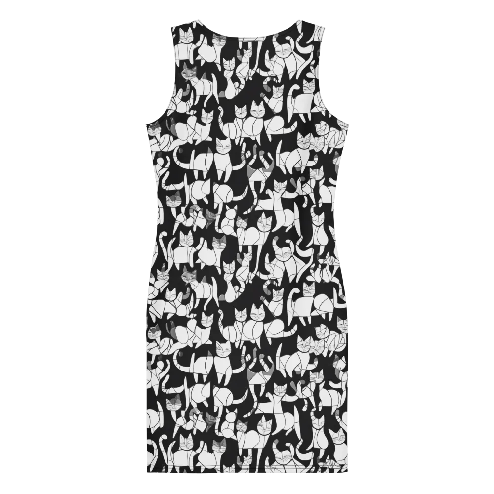 Nocturne Felines on Bodycon Dress — Back
