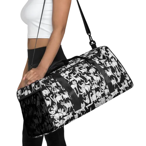 Nocturne Felines on a Duffle Bag