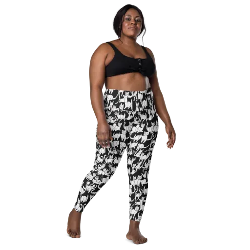 Nocturne Felines on a Leggings with Pockets